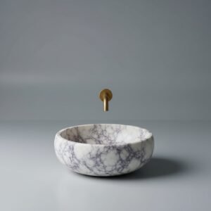 Calacatta Viola Oval Marble Vessel Sink | Italian Design Natural Stone Basin