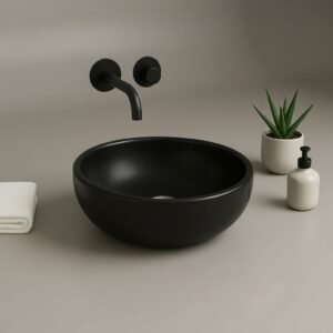 Obsidian Black Marble Bathroom Sink