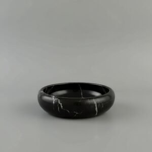 Hand-Carved Black Marble Vessel Sink