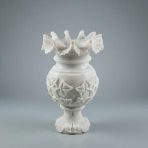 Exquisite Handcrafted & Hand-Carved Makrana Marble White Vase